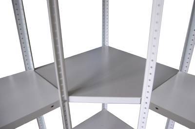 Полка угловая СТФ 800х800 для полок глубиной 600 мм, серебристый, RAL 7035 [КГ029112]