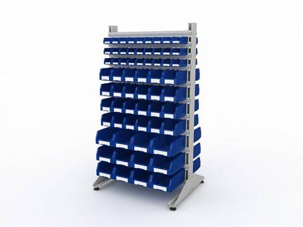 Стеллаж для пластиковых лотков ДВК SORTEX двухсторонний 1800x1000x800.04