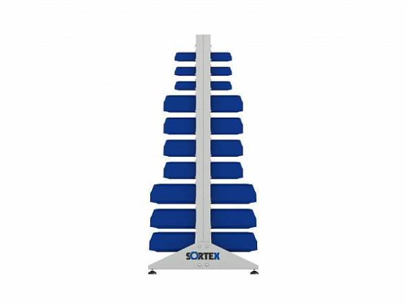 Стеллаж для пластиковых лотков ДВК SORTEX двухсторонний 1800x1000x800.04