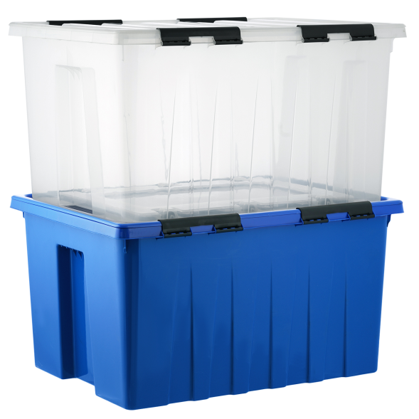 Контейнер с крышкой и клипсами Rox Box Original, 120 л, 740x565x410 мм, прозрачный