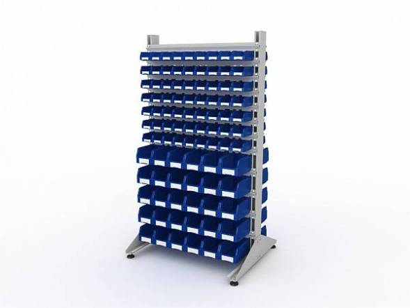 Стеллаж для пластиковых лотков ДВК SORTEX двухсторонний 1800x1000x800.05