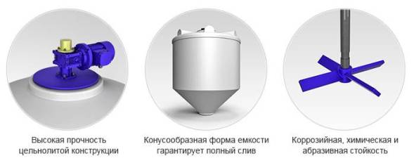 Емкость ФМ 500 в обрешетке N с пищевой лопастной мешалкой белая