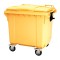 Пластиковый мусорный контейнер с крышкой, 1100л, на колёсах, цвет: жёлтый