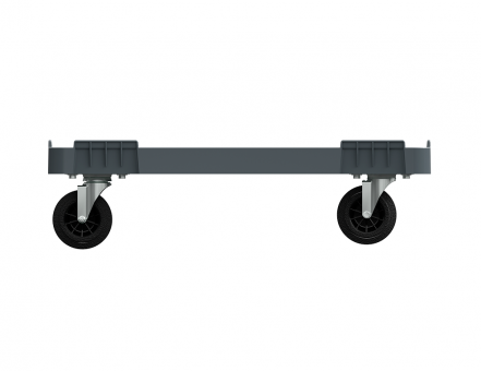 Пластиковая тележка 600х400 мм для контейнеров (сплошная) колеса без тормозов