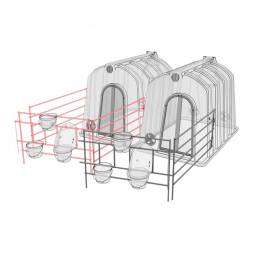 Вольер домика для телят с совмещенной боковой стенкой оцинкованный