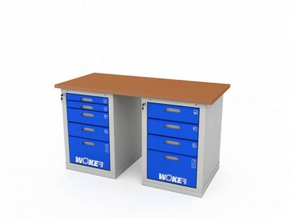Верстак ДВК с 2 тумбами WOKER PRO 2505.1500