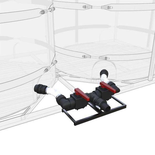 Комплект слива боковой с кранами G3 на две емкости TR