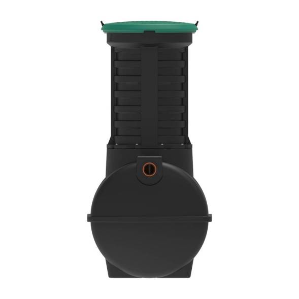 Автономная канализация Rostok Ground 4 с горловиной 1000 мм и самотечным отведением, 1800л, черный