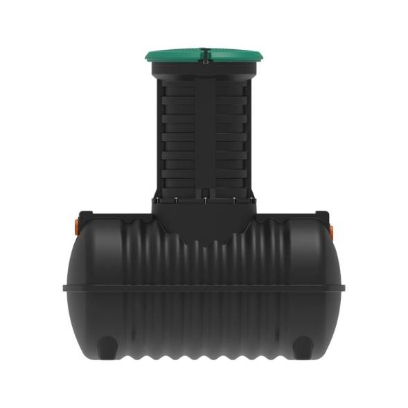 Автономная канализация Rostok Ground 4 с горловиной 1000 мм и самотечным отведением, 1800л, черный