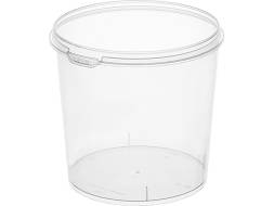 Контейнер п/п 0,850л. круглый, d-118мм, с прозрачной крышкой цв. прозрачный(прозрачный)