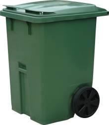 Мусорный контейнер на колёсах, 370 л, зеленый