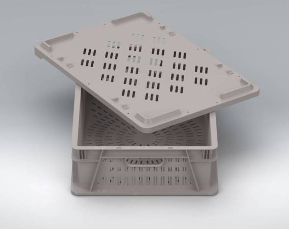 Пластиковая перфорированная крышка к прямому ящику 600х400