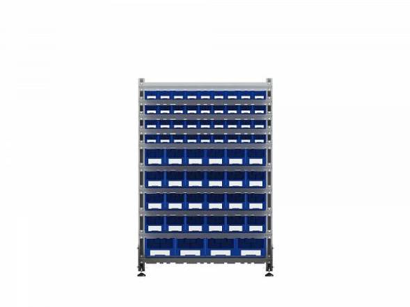 Стеллаж для пластиковых лотков ДВК SORTEX односторонний 1500x1000x450.05