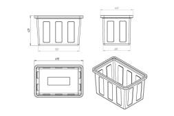 Ванна пластиковая пищевая К, 90 л, HDPE, черный [132.0090.899.0]