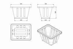 Ванна пластиковая пищевая К, 200 л, HDPE, черный [132.0200.899.000]
