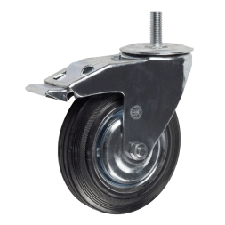 Колесо промышленное поворотное с тормозом 160 мм [12349]