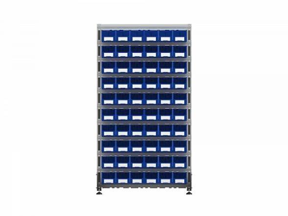 Стеллаж для пластиковых лотков ДВК SORTEX односторонний 1800x1000x450.02