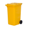 Пластиковый мусорный контейнер с крышкой, 240л, на колёсах, цвет: жёлтый