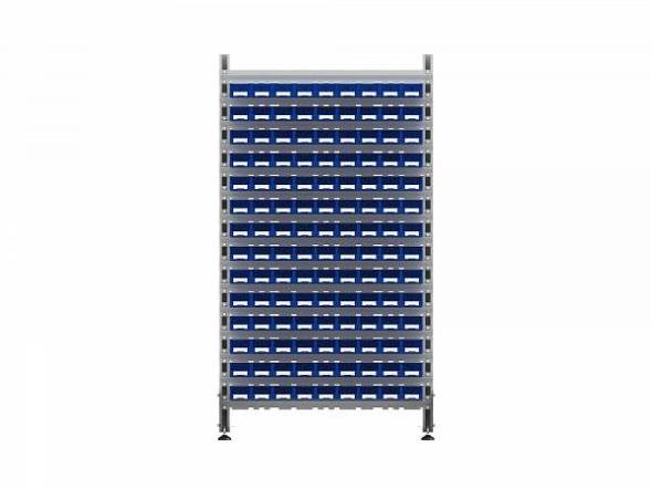 Стеллаж для пластиковых лотков ДВК SORTEX односторонний 1800x1000x450.01