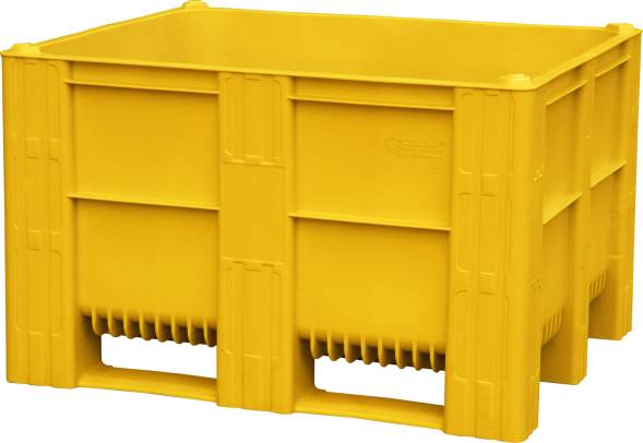Крупногабаритный пластиковый контейнер сплошной BoxPallet, 1200х1000х740 мм, желтый [10-100-ОА-ACE]