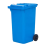 Пластиковый мусорный контейнер с крышкой, 240л, на колёсах, цвет: синий