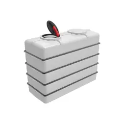 Емкость K 3000л под плотность до 1.5 г/см3 белая с откидной крышкой в обрешетке