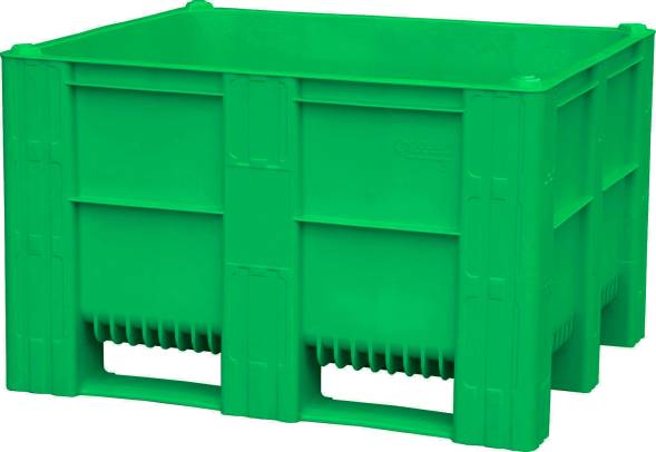 Крупногабаритный пластиковый контейнер сплошной BoxPallet, 1200х1000х740 мм, зеленый [10-100-ОА-ACE]