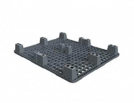 Паллет (поддон) пластиковый перфорированный на ножках, 1200х1000х135 мм, серый [02.112.91]