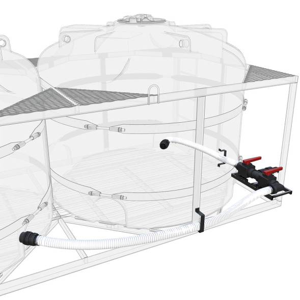 Комплект слива торцевой с кранами G3 на две емкости TR