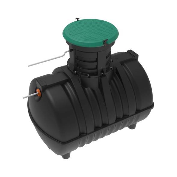 Автономная канализация Rostok Ground 8 с горловиной 600 мм и принудительным отведением, 3500 л, черный [504.3000.899.003]