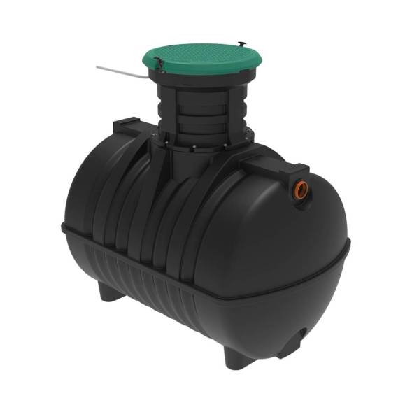 Автономная канализация Rostok Ground 8 с горловиной 600 мм и принудительным отведением, 3500 л, черный [504.3000.899.003]