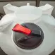 Емкость ЦКТ 3000 л с патрубком 110мм с фланцем под плотность до 1,2 г/см3 белая в обрешетке с лестницей
