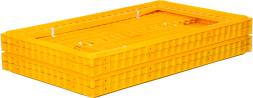 Ящик пластиковый перфорированный для перевозки птицы (несушек и бройлеров), 970х570х270 мм, желтый [311] 