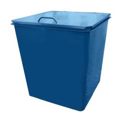 Контейнер мусорный металлический для ТБО/ТКО с крышкой, 750 л (0.75 м³), синий [L075B]