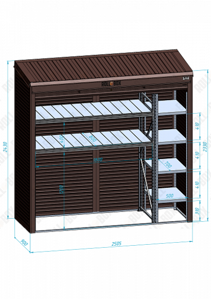 Шкаф уличный ROLL‑BOX VILLAGE ROOF L-3