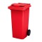 Мусорный контейнер для ТБО/ТКО, 120 л, на колёсах, с крышкой, пластик, евро, цвет: красный