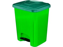 Мусорный бак с крышкой и педальным приводом, объем: 25л, морозостойкий, цвет: зеленый